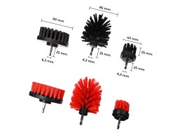 Jeu de brosses pour perceuse pour nettoyage de voiture CAR DETAILING DRILL BRUSH 6, 6 pcs