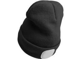 Bonnet avec lampe frontale 180 lm, rechargeable, USB, taille unique, coton/PE, noir
