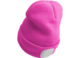 Bonnet avec lampe frontale 180 lm, rechargeable, USB, taille unique, coton/PE, rose