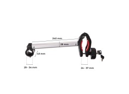 Bras / support de cadre de vélo pour porte-vélos sur attelage, long, longueur 24 cm - pièce de recha