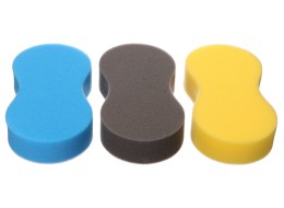 Éponge de lavage pour voiture CAR DETAILING WASH 3, 3 pièces, bleue, noire, jaune