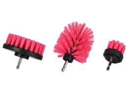 Ensemble de brosses pour perceuse pour nettoyage de voiture CAR DETAILING DRILL BRUSH PINK 3, 3 pièc
