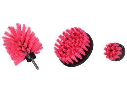 Ensemble de brosses pour perceuse pour nettoyage de voiture CAR DETAILING DRILL BRUSH PINK 3, 3 pièc