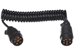 Câble spiralé de liaison de fiche d'attelage TRAILER CABLE 3, 7-7 broches, 3 m