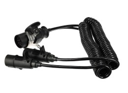 Adaptateur spiralé de liaison 15 broches vers 2×7 broches (S+N) TRAILER CABLE 9, 24V, 3,5m