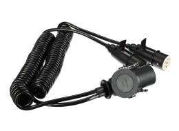 Adaptateur spiralé de liaison 15 broches vers 2×7 broches (S+N) TRAILER CABLE 9, 24V, 3,5m