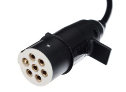 Câble spiralé de liaison 7 broches type S TRAILER CABLE 10, fiche en plastique, 24V, 3,5m
