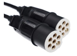 Câble spiralé de liaison 7 broches type S TRAILER CABLE 10, fiche en plastique, 24V, 3,5m