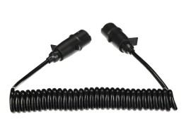 Câble spiralé de liaison 7 broches type S TRAILER CABLE 10, fiche en plastique, 24V, 3,5m
