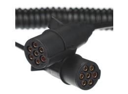 Câble spiralé de liaison 7 broches type N TRAILER CABLE 11, fiche en plastique, 24V, 3,5m