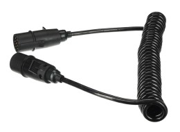 Câble spiralé de liaison 7 broches type N TRAILER CABLE 11, fiche en plastique, 24V, 3,5m