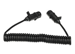 Câble spiralé de liaison 7 broches type N TRAILER CABLE 11, fiche en plastique, 24V, 3,5m