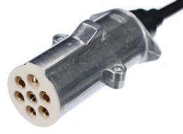 Câble spiralé de liaison 7 broches type S TRAILER CABLE 12, fiche métallique, 24V, 3,5m
