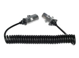 Câble spiralé de liaison 7 broches type S TRAILER CABLE 12, fiche métallique, 24V, 3,5m
