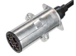 Câble spiralé de liaison 7 broches type N TRAILER CABLE 13, fiche métallique, 24V, 3,5m