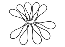 Set d'élastiques de fixation avec crochet plastique CARGO CORD SET 2, 20 cm, 10 pcs