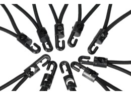 Set d'élastiques de fixation avec crochet plastique CARGO CORD SET 2, 20 cm, 10 pcs