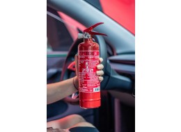 Extincteur à poudre FIRE STOP 1 kg, ABC, entièrement métallique, avec support métallique