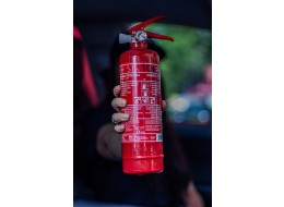Extincteur à poudre FIRE STOP 1 kg, ABC, entièrement métallique, avec support métallique