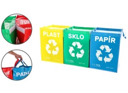 Sacs pour tri sélectif SORT EASY 3 BASIC, 30x30x40 cm, 3 x 36 l, 3 unités