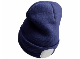 Bonnet avec lampe frontale 180 lm, rechargeable, USB, taille unique, coton/PE, bleu