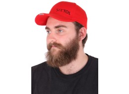 Casquette avec lampe LED B-CAP 25lm, rechargeable, USB, taille universelle, rouge