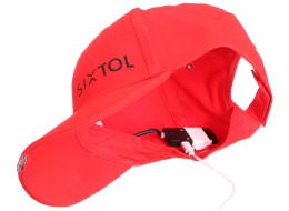 Casquette avec lampe LED B-CAP 25lm, rechargeable, USB, taille universelle, rouge
