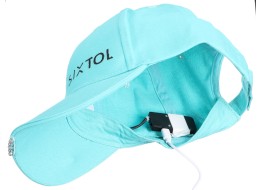 Casquette avec lampe LED B-CAP 25lm, rechargeable, USB, taille universelle, turquoise