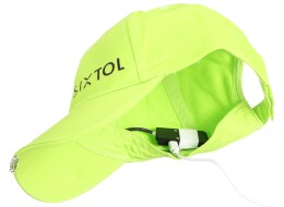 Casquette avec lumière LED B-CAP 25 lm, rechargeable, USB, taille universelle, vert fluorescent