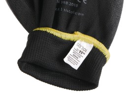 Gants de travail en polyester partiellement enduits de polyuréthane GLOVE PE-PU 11, noirs, taille 11