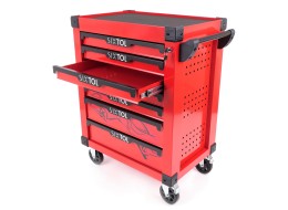 Chariot d'atelier pour outils MECHANIC TROLLEY KEVIN RED, 7 tiroirs