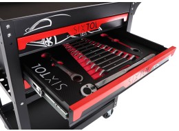 Chariot d'atelier avec outils MECHANIC TROLLEY JASON 80, 3 tiroirs, 1 étagère, 80 pièces d'outillage