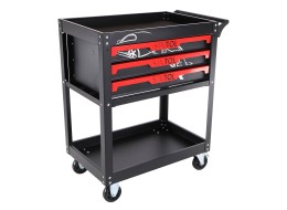 Chariot d'atelier avec outils MECHANIC TROLLEY JASON 115, 3 tiroirs, 1 étagère, 115 pièces d'outilla