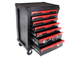 Chariot d'atelier pour outils MECHANIC TROLLEY KEVIN 182, 7 tiroirs, 182 pièces d'outils