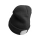 Bonnet avec lampe frontale 180 lm, rechargeable, USB, taille unique, coton/PE, noir