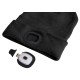 Bonnet avec lampe frontale 180 lm, rechargeable, USB, taille unique, coton/PE, noir