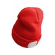Bonnet avec lampe frontale 180 lm, rechargeable, USB, taille unique, coton/PE, rouge