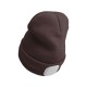 Bonnet avec lampe frontale 180 lm, rechargeable, USB, taille unique, coton/PE, brun