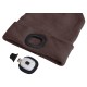 Bonnet avec lampe frontale 180 lm, rechargeable, USB, taille unique, coton/PE, brun