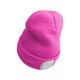 Bonnet avec lampe frontale 180 lm, rechargeable, USB, taille unique, coton/PE, rose