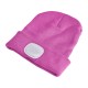 Bonnet avec lampe frontale 180 lm, rechargeable, USB, taille unique, coton/PE, rose