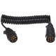 Câble spiralé de liaison de fiche d'attelage TRAILER CABLE 3, 7-7 broches, 3 m