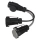 Réduction de la fiche d'attelage TRAILER CABLE 6, de 13 broches vers 7 broches N+S, 35cm