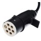Câble spiralé de liaison 7 broches type S TRAILER CABLE 10, fiche en plastique, 24V, 3,5m