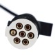 Câble spiralé de liaison 7 broches type S TRAILER CABLE 10, fiche en plastique, 24V, 3,5m