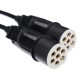 Câble spiralé de liaison 7 broches type S TRAILER CABLE 10, fiche en plastique, 24V, 3,5m