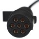 Câble spiralé de liaison 7 broches type N TRAILER CABLE 11, fiche en plastique, 24V, 3,5m