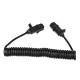 Câble spiralé de liaison 7 broches type N TRAILER CABLE 11, fiche en plastique, 24V, 3,5m