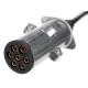 Câble spiralé de liaison 7 broches type N TRAILER CABLE 13, fiche métallique, 24V, 3,5m