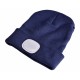 Bonnet avec lampe frontale 180 lm, rechargeable, USB, taille unique, coton/PE, bleu